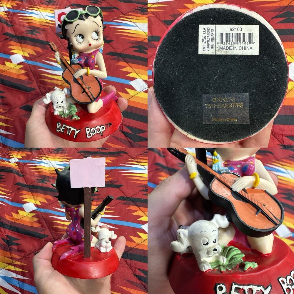 Vintage Betty Boop Playing Guitar With Pudgy Figure 5”